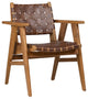 Seena Teak Upholstered Dining Chair, Brown