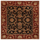 Agra Baye Traditional Black Floral Hand Knotted Rug 8'x10'