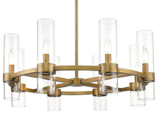 Z-Lite 4008-8 Datus 8 Light 32"W Taper Candle Chandelier - Rubbed Brass