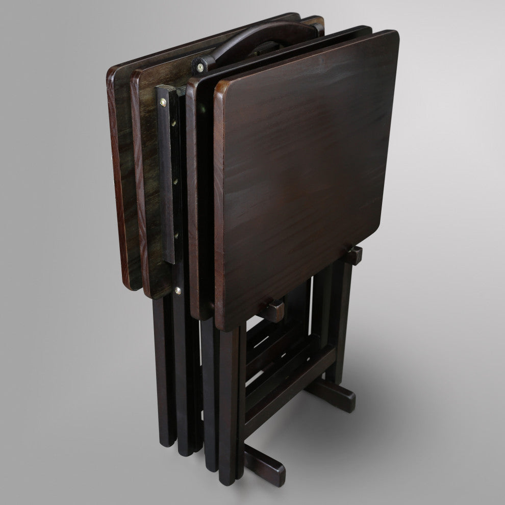 5 Pieces Tray Table Set, Espresso