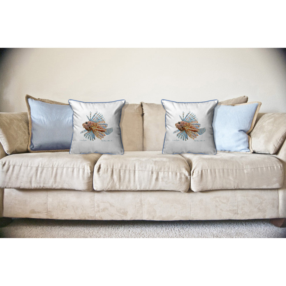 Lion Fish Guest Towel Large Indoor/Outdoor Pillow 18x18