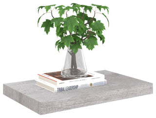 vidaXL Wall Shelves Floating Display Shelves for DVDs 2 Pcs Concrete Gray