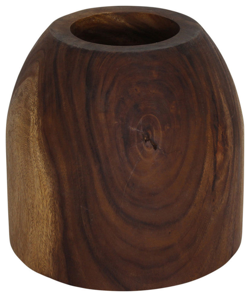 Haussmann Wood Oval Drum Table 20 in Diameter x 18 in High Walnut Oil