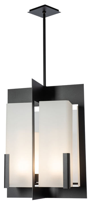 Summit Lantern, Black/Frosted Glass