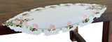 Summer Rose Embroidered Cutwork Spring Table Runner, 16"x34"
