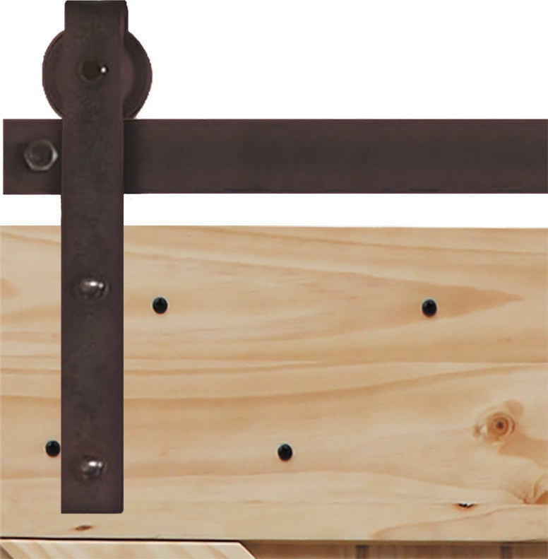 40 in. x 84 in. Rustic Plank Pine Barn Door Kit With Oil Rubbed Bronze Hardware