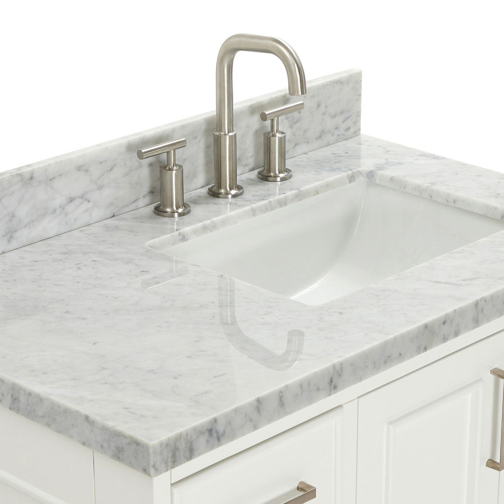 Ariel Stafford 37" Single Right Offset Rectangle Sink Bathroom Vanity