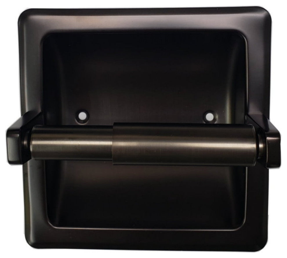 Arista Recessed Toilet Paper Holder with Galvanized Mounting Plate, Oil Rubbed Bronze