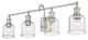 Zlite 734-4V-BN 4-Light Vanity, Clear Seedy