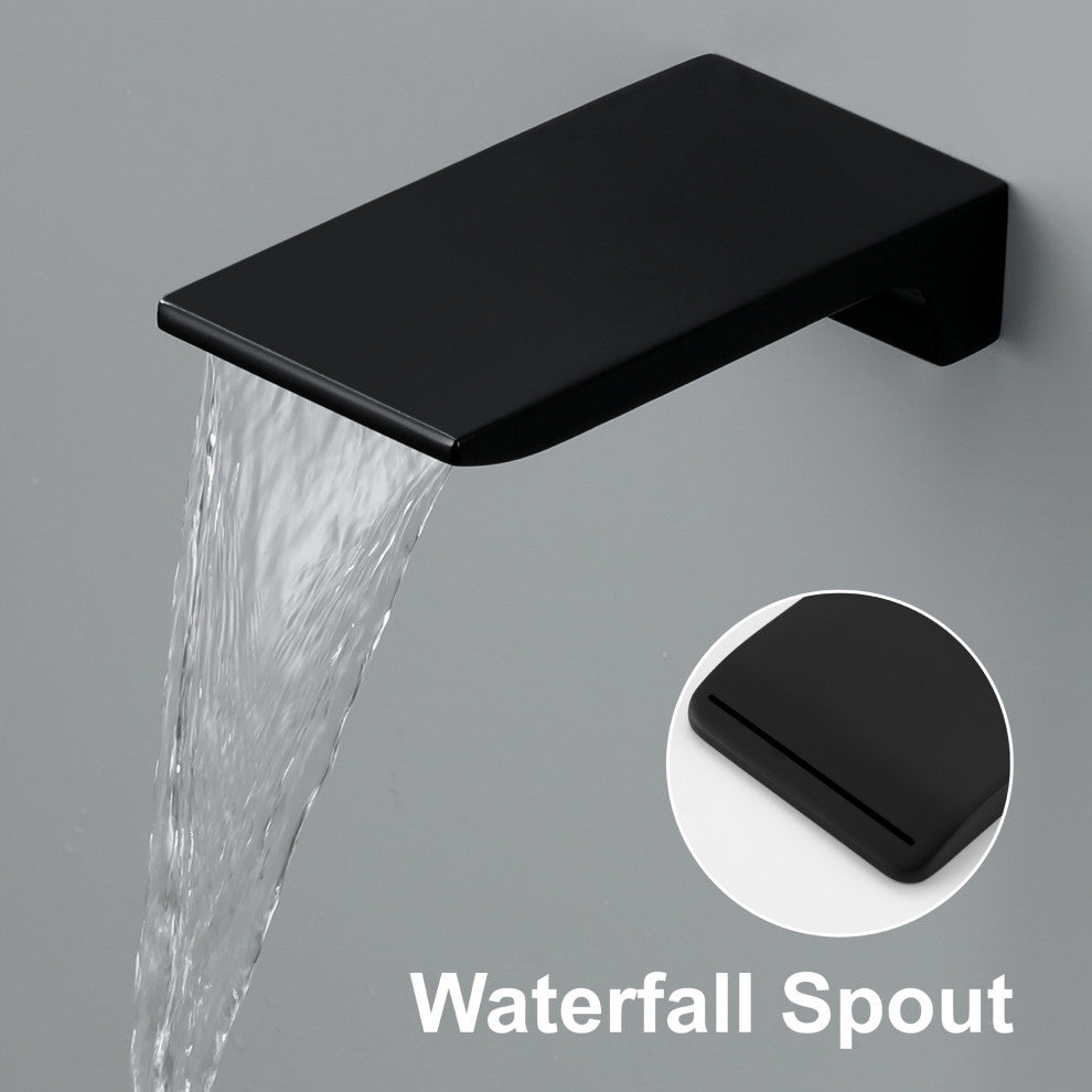 Wellfor Shower System, Ceiling Rain Shower Head With Handheld Combo Set