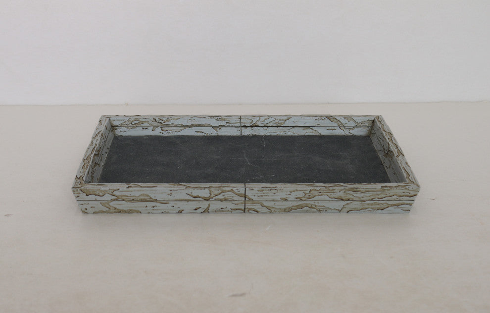 nu steel Rustic Stone Antique Amenity Tray