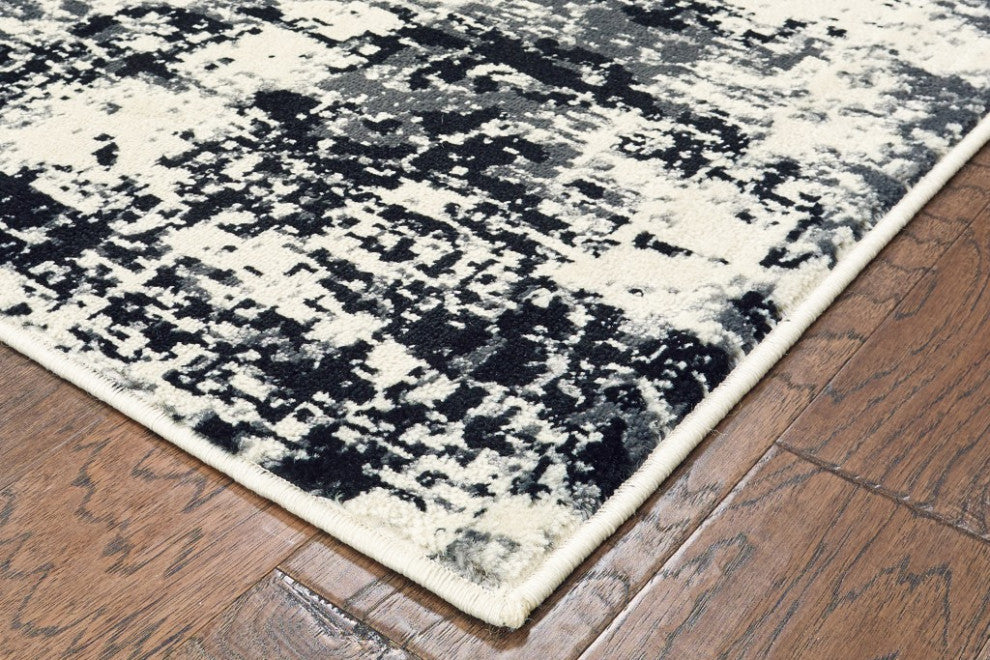 8" x 10" Modern Monochromatic Abstract Area Rug