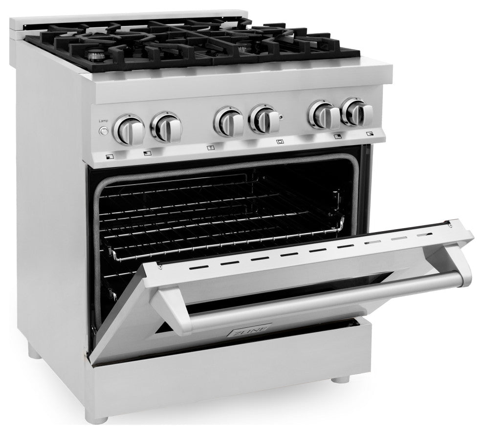 ZLINE Freestanding Range, Stainless Steel, Dual Fuel, RA30