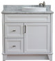 37" Single Sink Vanity, White Finish Top With White Carrara Marble