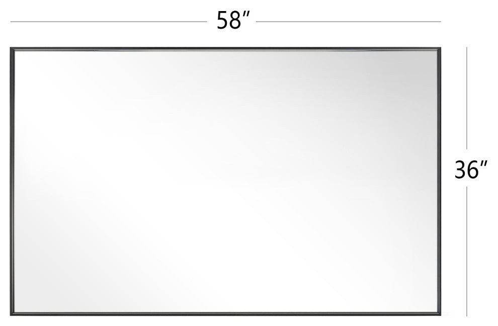 Rectangle Metal Framed Full Length Mirror, 58"x36"