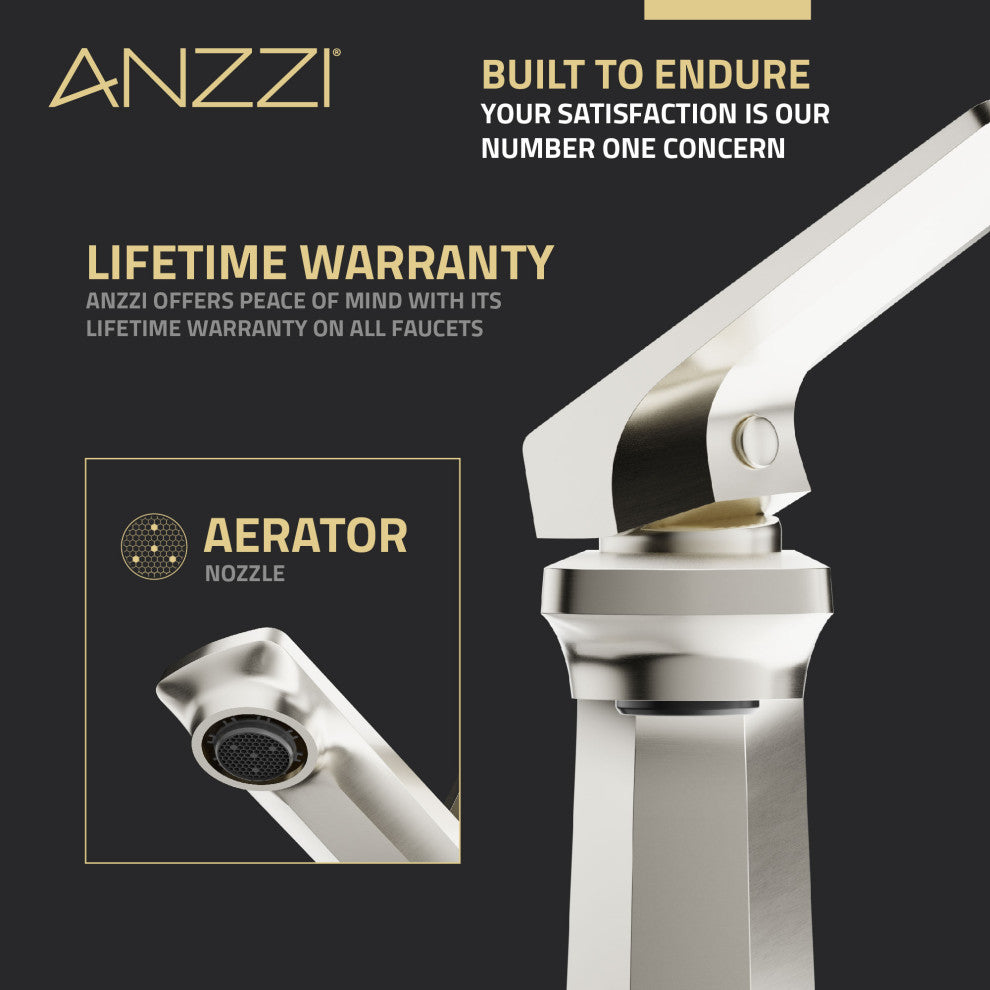 1-Handle Bathroom Faucet, Brushed Nickel