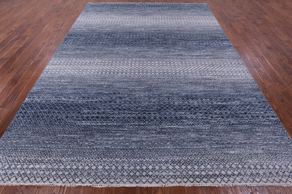 8' 11" X 12' 0" Savannah Grass Handmade Wool Rug - Q13212