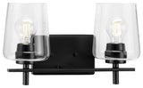 Progress Lighting P300361 Calais 2 Light 15"W Bathroom Vanity - Matte Black