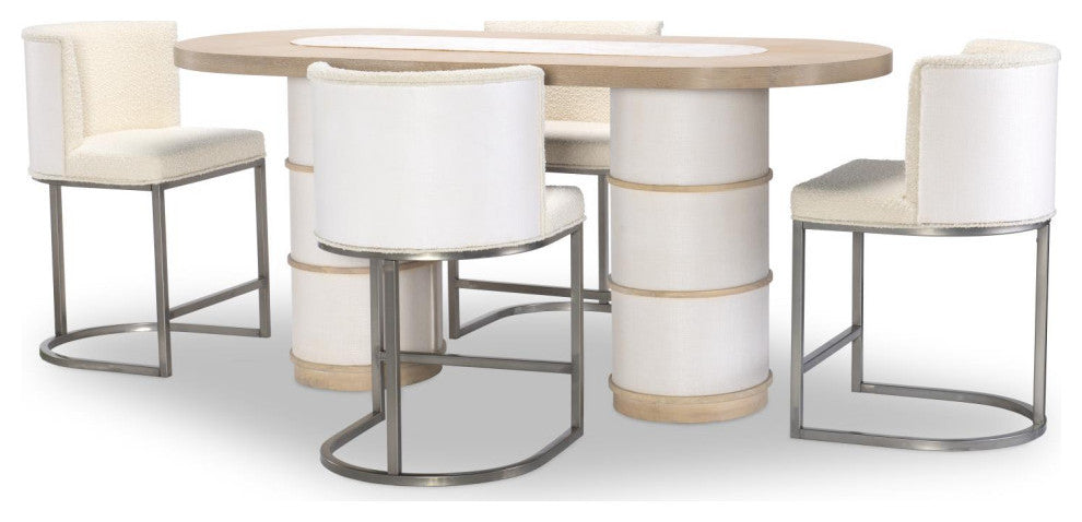 Biscayne Complete Double Pedestal Counter Height Table