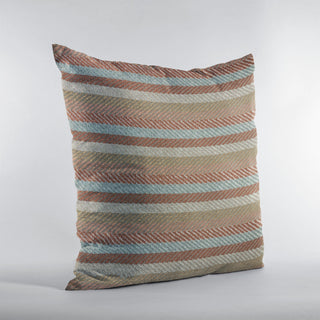 Plutus Brown Tracks Stripe Luxury Throw Pillow, 22"x22"