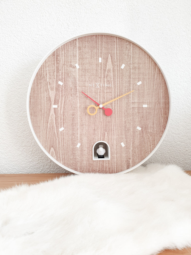 NeXtime Nightingale Cuckoo Wall Clock, White