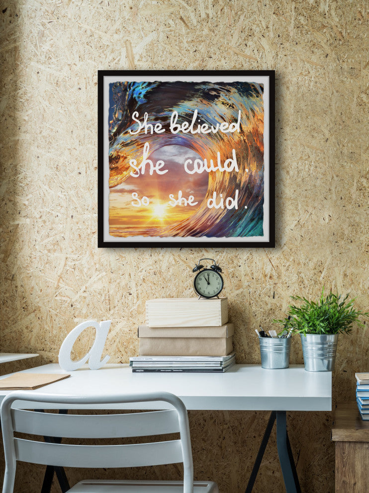 "She Believed She Could III" Framed Painting Print, 32x32