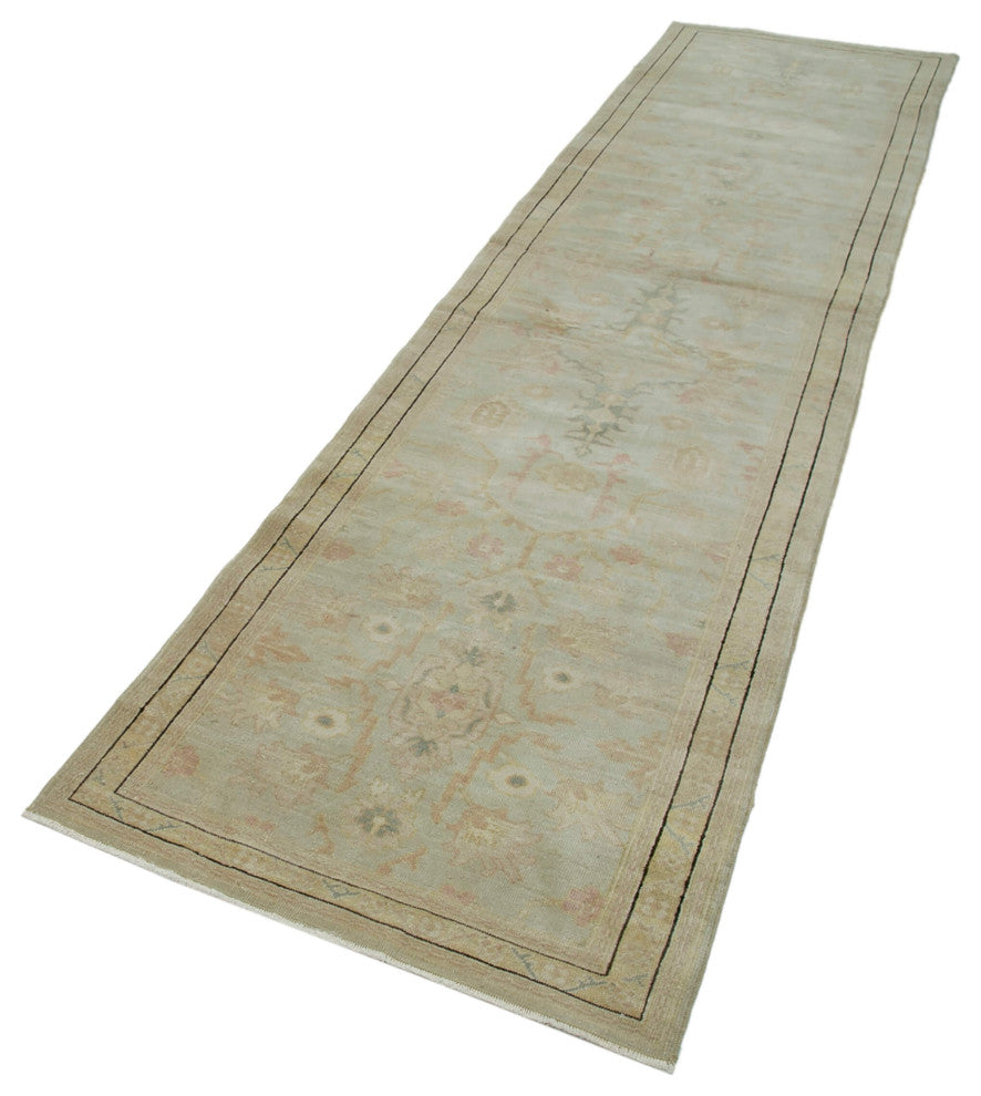 Rug N Carpet - Handmade Oriental 2' 10" x 11' 9" Runner Oushak Area Rug