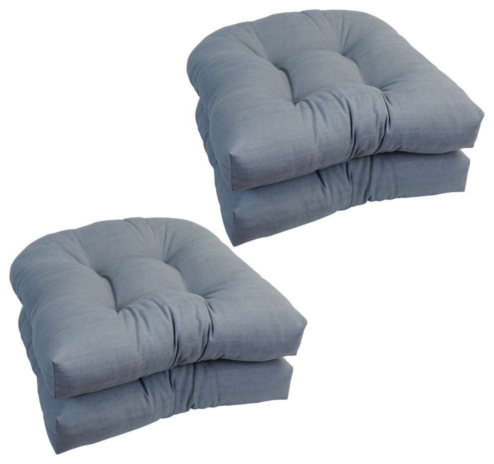 19" U-Shaped Dining Chair Cushions, Set of 4, Davinci Sterling