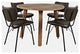 Reclamation Five Piece Round Rustic Reclaimed Solid Wood Round Dining Set