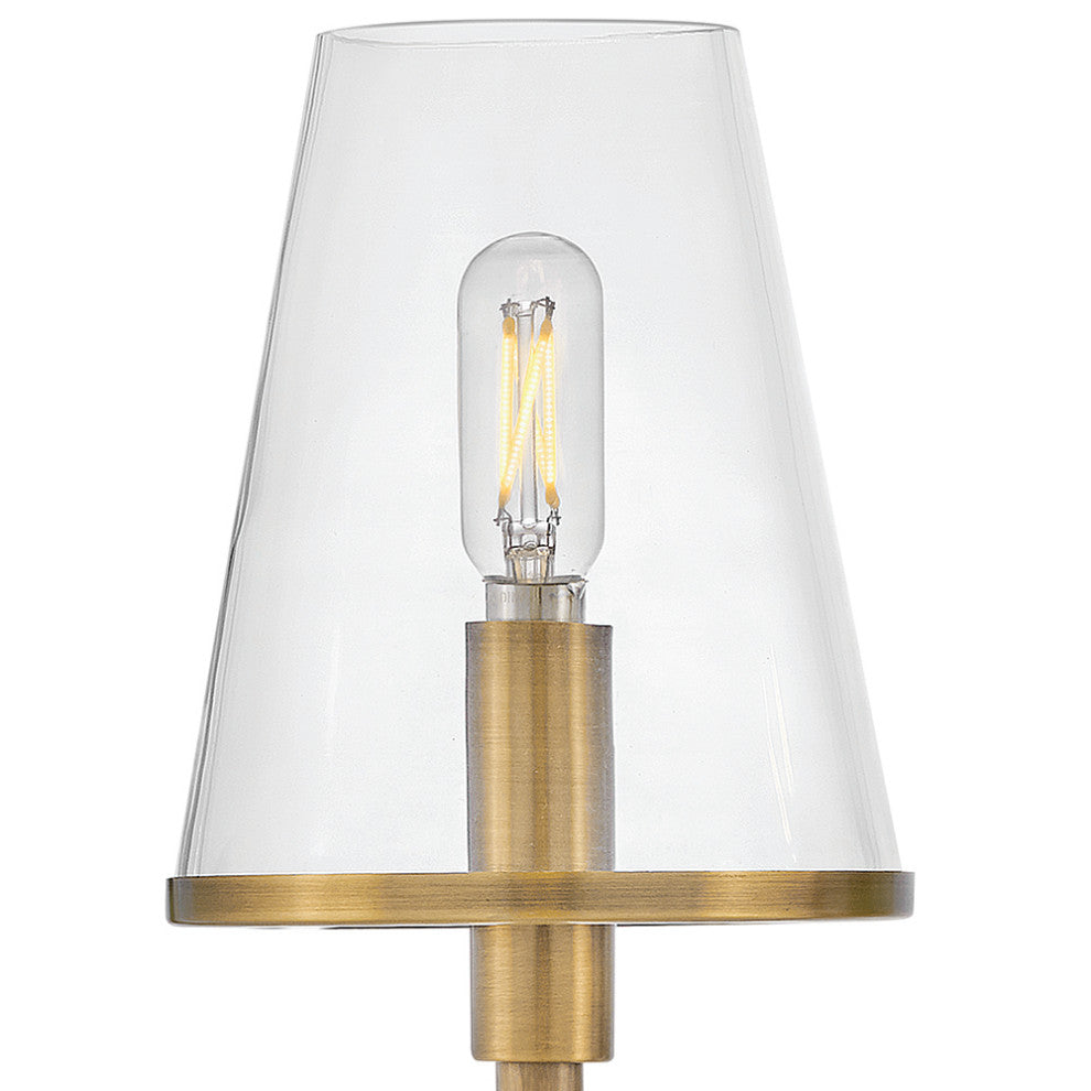 Hinkley Marten 25" Three Light Bath Vanity Fixture, Heritage Brass + Black