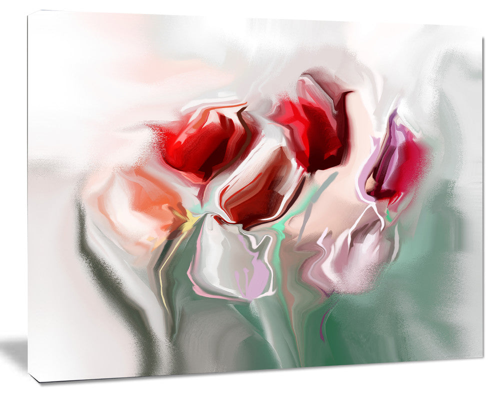 Floral Watercolor Illustration, Large Animal Canvas Art Print, 20"x12"