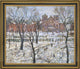 Ernest Lawson Stuyvesant Square in Winter Framed Premium Canvas Print, 16"x20"