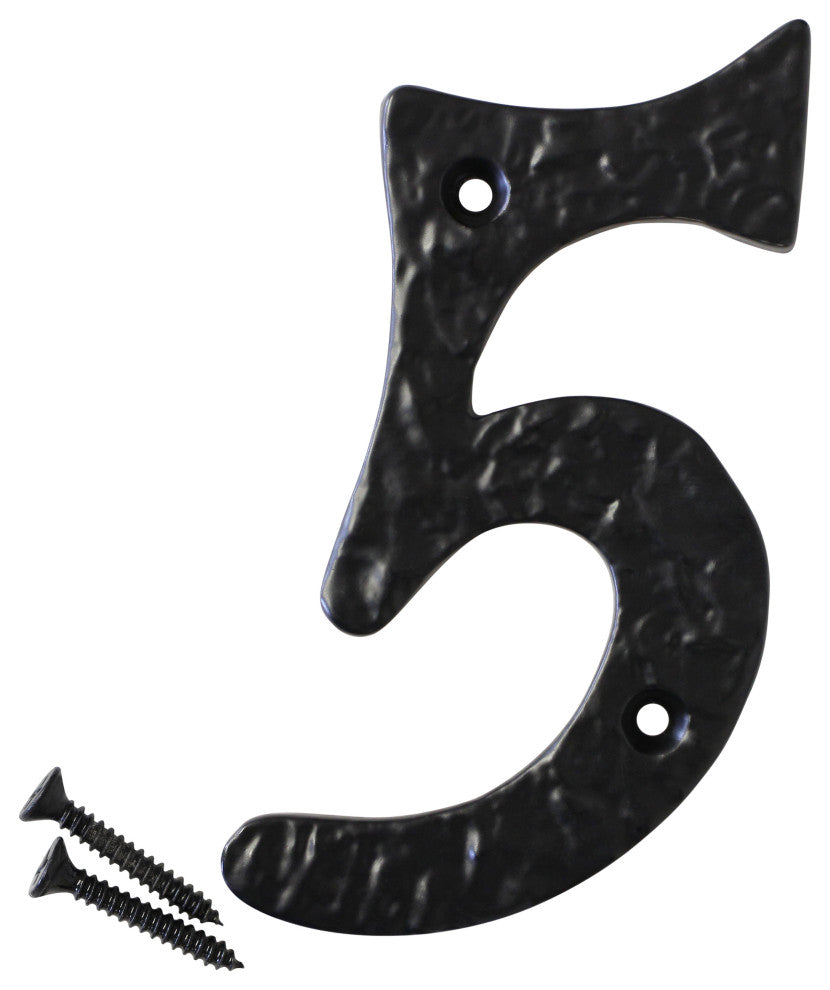 RCH Hardware Iron Vintage Classic House Number, 4", Black, 5
