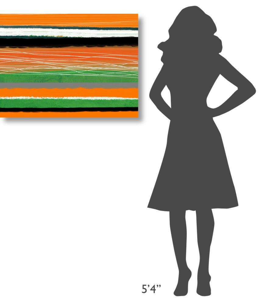 "Orange And Green Abstract 3" Fine Art Print