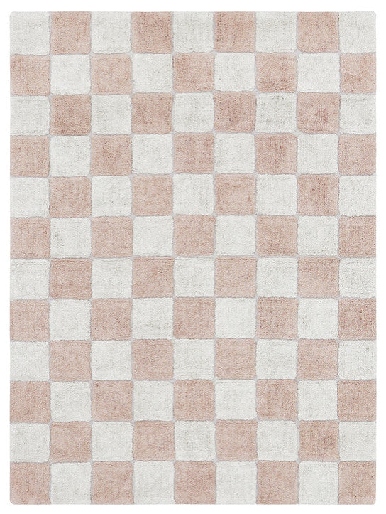Washable Rug Kitchen Tiles Rose, 6' 7" X 9' 10"