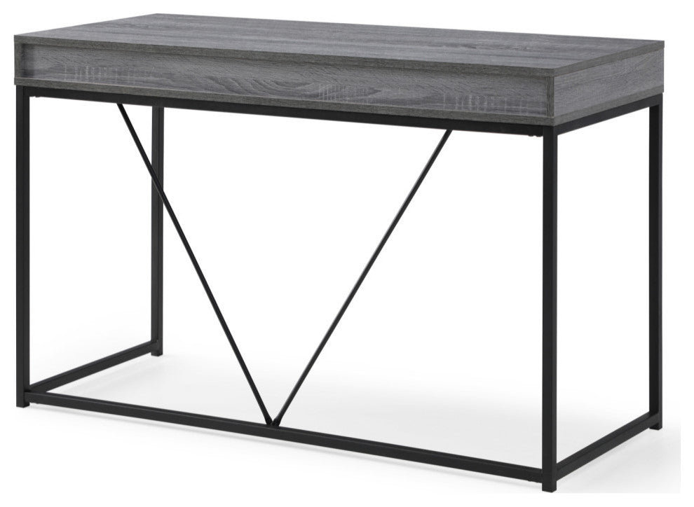 Loft Lyfe Marielle Desk, 2 Storage Drawers, Gray/Black