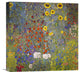 "Farm Garden With Sunflowers" Stretched Canvas Giclee by Gustav Klimt, 16"x16"