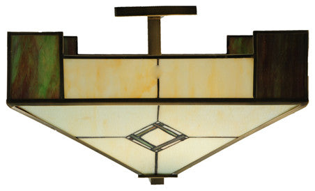 Meyda Lighting 50503 20"Sq Diamond Mission Flushmount
