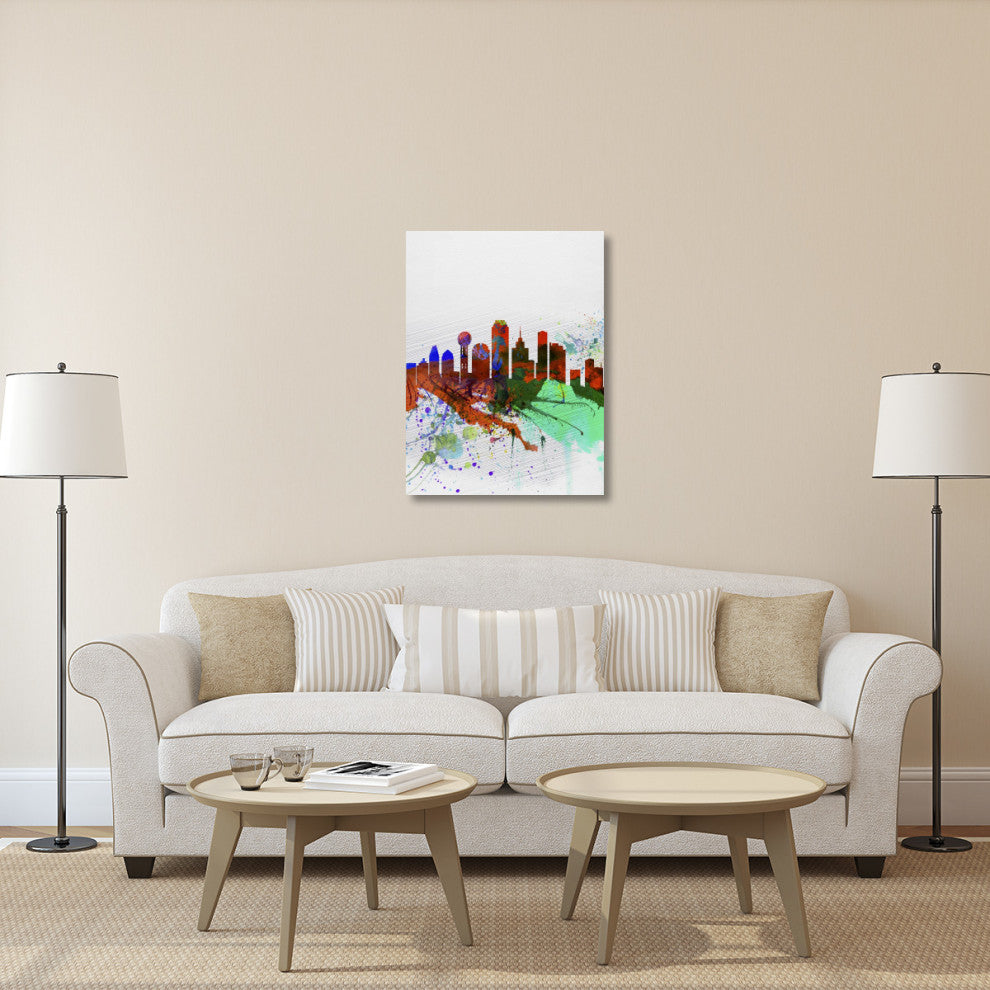 "Dallas Watercolor Skyline" Fine Art Print