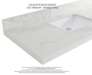 Elizabeth Oak 60" Single Sink Vanity, White 2" Calacatta Nuvo