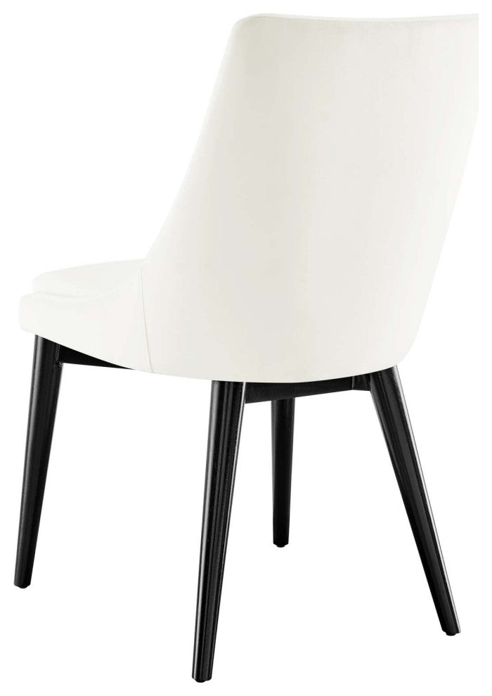 Side Dining Chair, White, Velvet, Modern, Kitchen Bistro Restaurant Hospitality