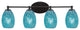 Capri 4-Light Bath Bar, Matte Black/Turquoise Fusion
