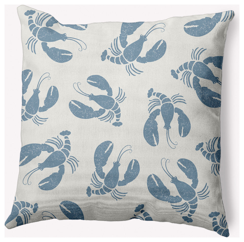 20x20" Lobster Fest Nautical Decorative Indoor Pillow, Dusty Smoke