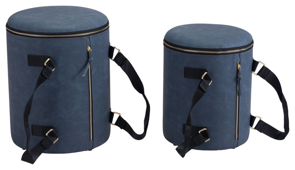 Candice Ottoman Storage Set Blue