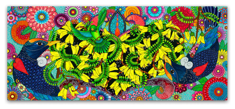 Hello Angel ''Golden heart'' Canvas Art 32x14