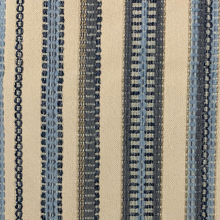 Plutus Blue Beige Lanes Stripe Luxury Throw Pillow, 20"x20"