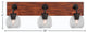 Oxbridge 3-Light Bath Bar, Matte Black & Painted Wood-look Metal/Clear Bubble