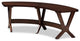Bowery Hill Modern Wood Curved Dining Bench in Walnut Brown