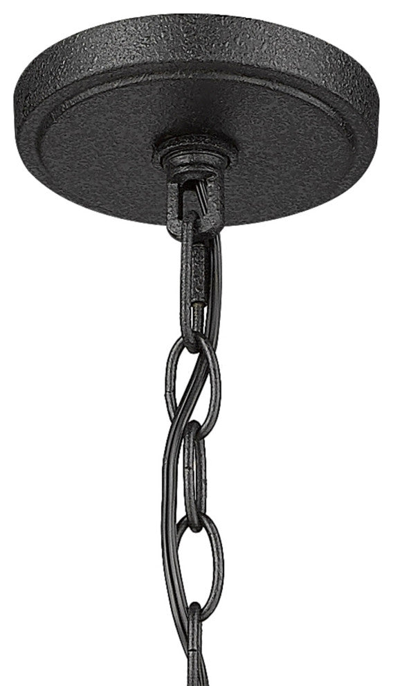 Forged Black 8 - Light Shaded Simply Rustic Chandelier