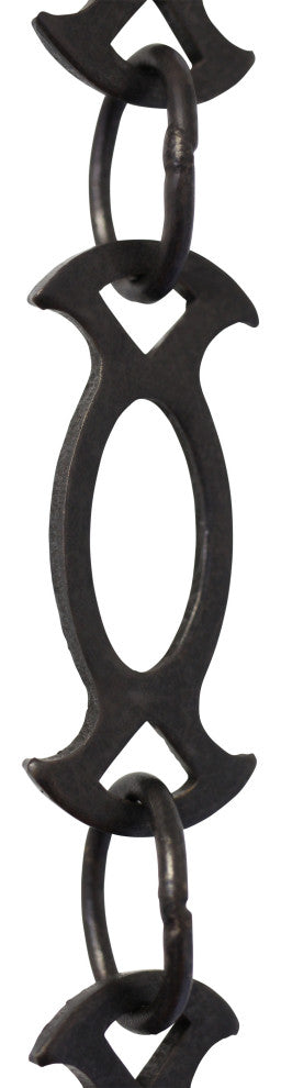 Brass Designer Chandelier Chain, 3', Oil Bronzed Black, W40
